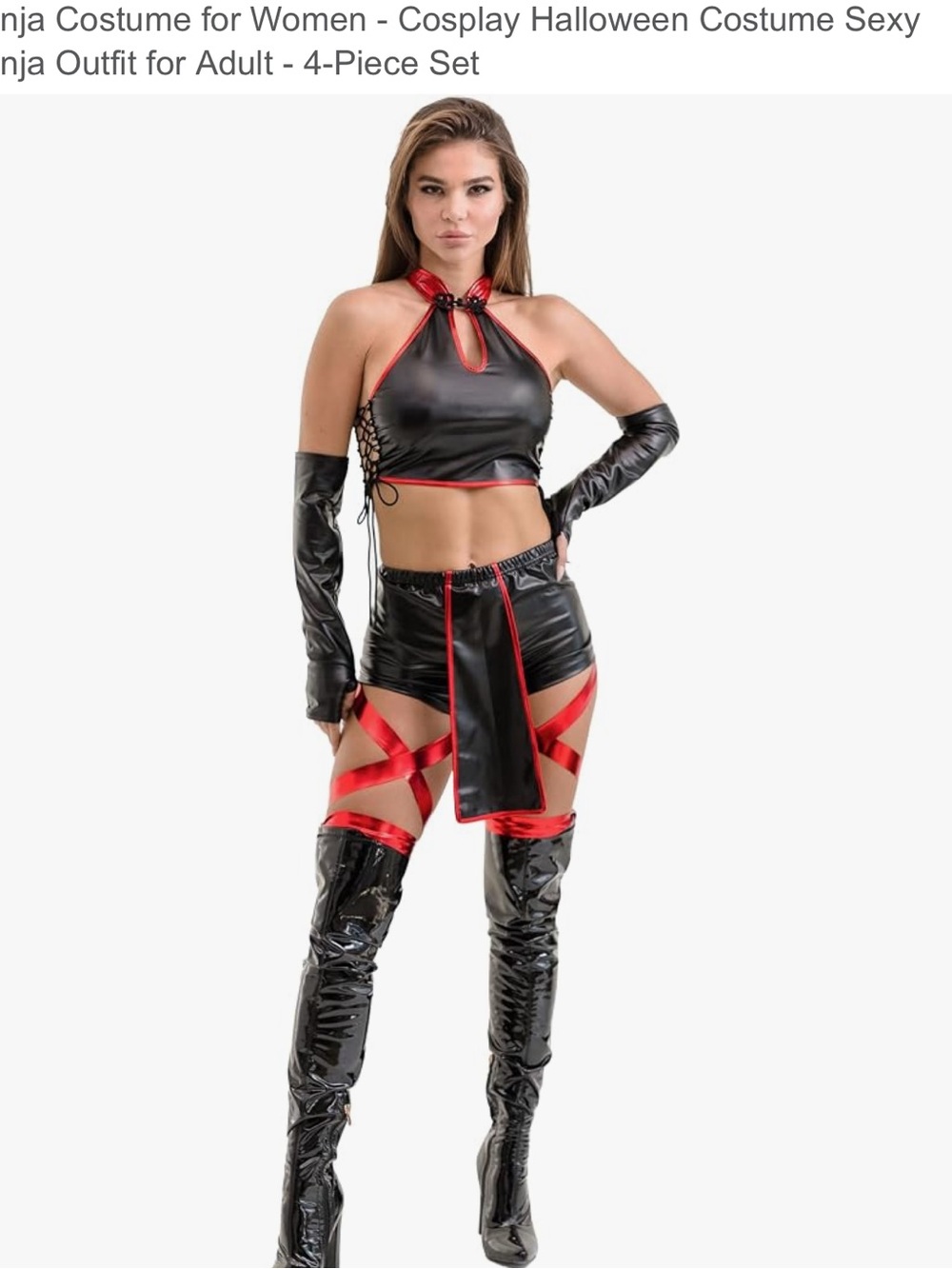Play Haus Costumes sexy Ninja Outfit Costume Crop Top Set adult 4 piece set new